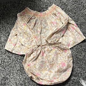 Bonpoint blouse 6month worn once with matching diaper cover